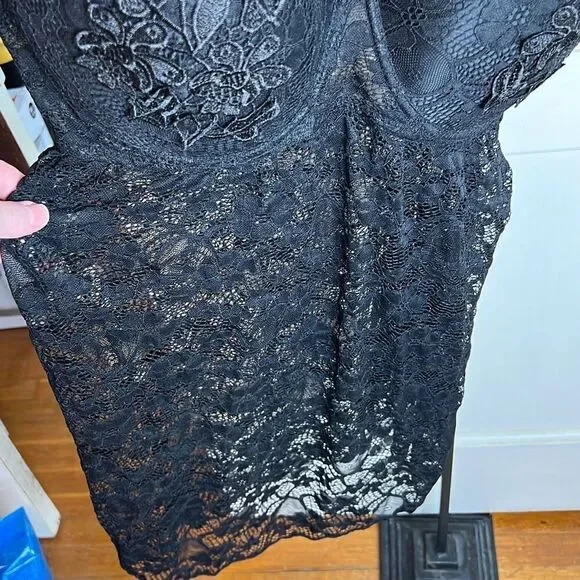Just Sexy Lingerie Black lace babydoll Chemise NWT plus Size 2X - Picture 5 of 7